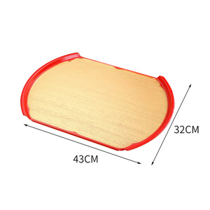 Irregular Semi Circular Red <b>Gold</b> <b>Tray</b> Hotel Dessert Pastry Plate Japanese Korean Cuisine Plating Fast Food <b>Serving</b> <b>Tray</b> - Product Image 5
