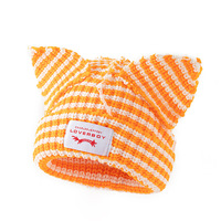 Topi rajutan beanie vintage bermotif karakter/huruf, custom digital printing grosir untuk wanita, hangat untuk musim gugur dan dingin, cocok untuk aktivitas luar ruangan