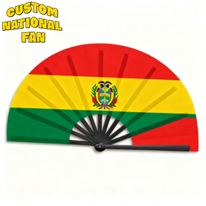 Ventiladores Plegables de Mano con Impresión Personalizada de Banderas Nacionales, Estilo Portátil y Duradero para Eventos Deportivos y Escenas de Animación - Product Image 1