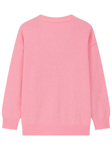 Cárdigans de punto para mujer de longitud regular con cuello en V, decoración con cuentas, tela transpirable, estilo casual, mangas largas - Product Image 2