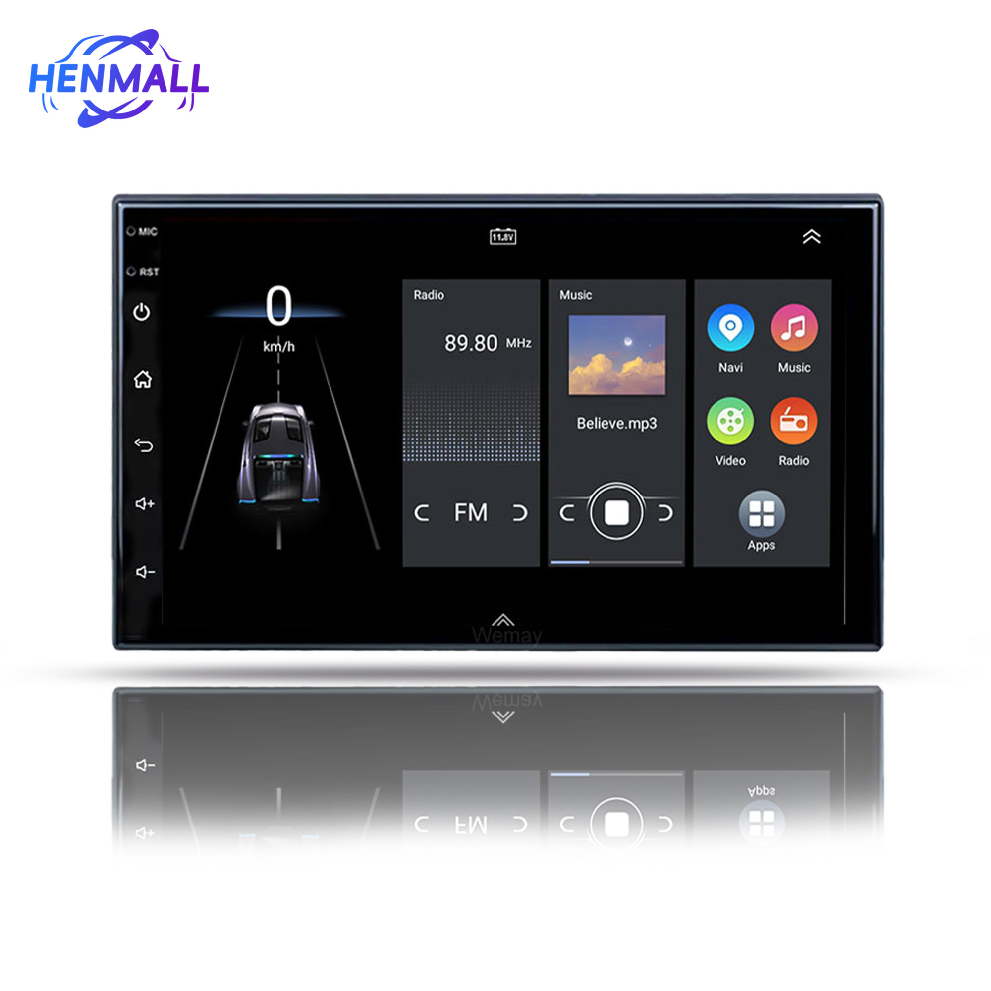 HENMALL 7-дюймовая автомобильная стереосистема 4 + 4 ядра IPS экран беспроводной CarPlay Android Auto WiFi GPS навигация мультимедийный плеер