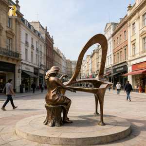 Statue de femme en bronze grandeur nature RELONG, jouant du <span class=keywords><strong>piano</strong></span>, sculpture sur mesure pour <span class=keywords><strong>la</strong></span> décoration artistique extérieure - Product Image 6