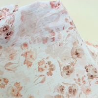 Gaun Anak Perempuan Motif Bunga Mawar dari Kain Chiffon Cetak Poliester 100% Ringan Ramah Lingkungan dengan Pola Crepe Tenun