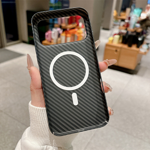 Funda magnética ultrafina de lujo para teléfono móvil iPhone 16 15 14 Pro Max, funda de fibra de carbono para iPhone 17 Pro Max al por mayor - Product Image 3