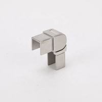 Connecteur horizontal en acier inoxydable 304 au design moderne, 25*21mm, pour garde-corps de rampe d'escalier, HL HL-R1, finition satinée brossée, réglable