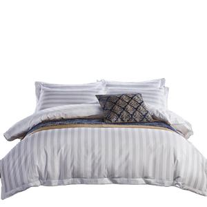 Sábanas <span class=keywords><strong>de</strong></span> algodón satinadas para cama <span class=keywords><strong>de</strong></span> Hotel, juego <span class=keywords><strong>de</strong></span> sábanas blancas a rayas <span class=keywords><strong>de</strong></span> <span class=keywords><strong>300</strong></span> <span class=keywords><strong>hilos</strong></span>, tamaño King, gran oferta - Product Image 1