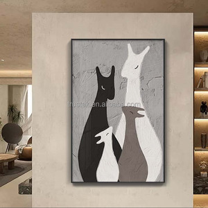 Art mural abstrait aquarelle Wabi-Sabi pour salon - <span class=keywords><strong>Peinture</strong></span> <span class=keywords><strong>moderne</strong></span> minimaliste verticale en porcelaine cristalline, confort luxueux - Product Image 1