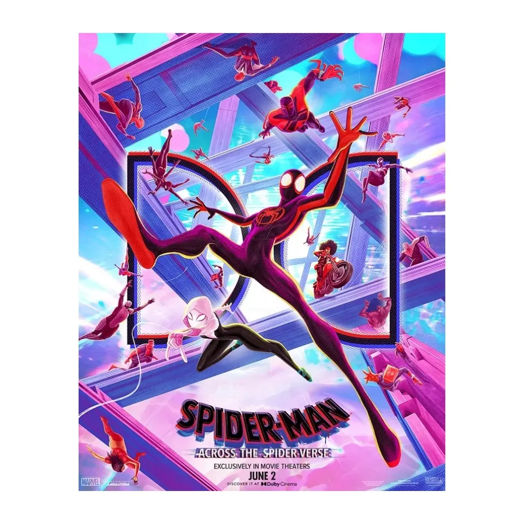 2023 nuova versione foglio lenticolare immagine 3D film Anime Poster 3D Poster lenticolare del film di Marve Spider-Man 16x24 24x36 pollici