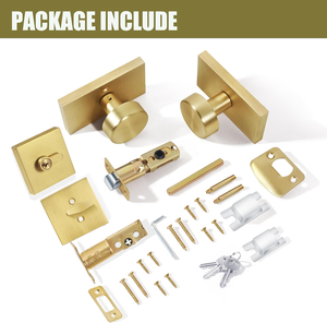 Deurknop Met Nachtschoot Eencilinder Nachtschoot En Deurknop Set Gepolijst Goud - Product Image 5