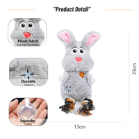 Articles pour animaux de compagnie : Jouet interactif en peluche lapin pour la santé dentaire, jouet à mâcher en corde de coton pour chiens agressifs