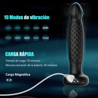 Ferngesteuerter Wriggling-Vibrator Analplug Prostata-Massagegerät Erwachsenen-Sexspielzeug für Männer und Frauen 10 Wriggling-Modi 10 Vibrationsmodi Butt Plug