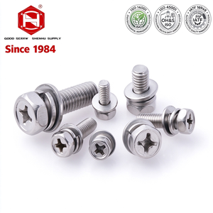 High Quality Stainless Steel Cross Recessed Hexagon <b>Bolt</b> Assemblies With Spring Lock Washer And Plain Washer - Product Image 1