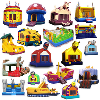 Enfants extérieurs commerciaux sautant gonflable pourpre de PVC gonflable château parc maison rebondissant cavalier gonflable château videur