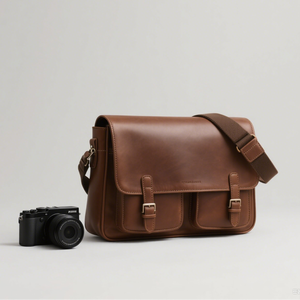 निर्माता ओडी डीस्लर/स्लर/मिररलेस फोटोग्राफी बैग कस्टम वेगन चमड़े एडजस्टेबल कंधे स्ट्रैप कैमरा मैसेंजर बैग - Product Image 4