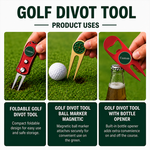Horquilla de golf metálica vintage con diseño de narciso, flor nacional de <span class=keywords><strong>Gales</strong></span>, y marcador de bola con logotipo grabado personalizado - Product Image 3