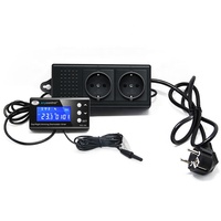 Termostato Digital DTC-120 de RINGDER, 230V/110V, 0-50°C, con Función Día/Noche y Regulación de Intensidad para Reptiles, con Enchufe EU/UK/AU/US, Controlador de Temperatura