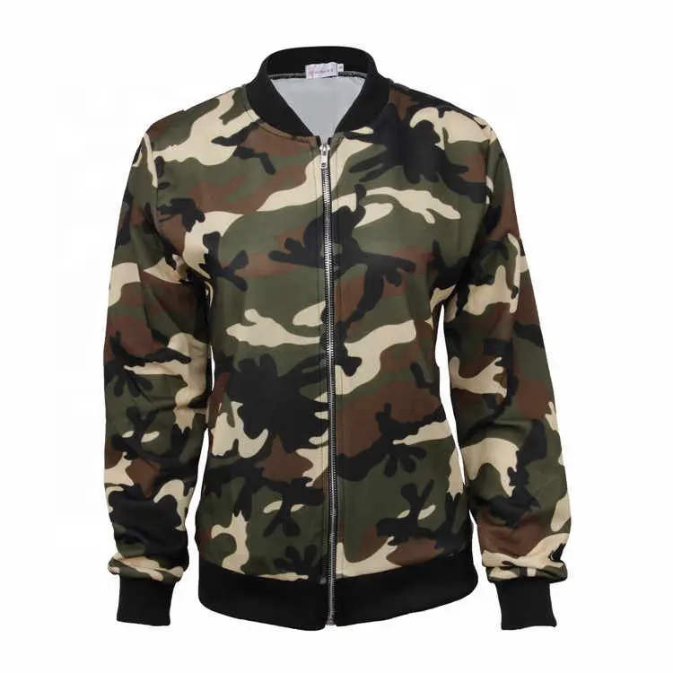 Womens Camouflage Print Camo Varsity Moto Biker Jacket for Woman Teens Girl Lady Fall Slim Fit Bomber Jackets Coat Top