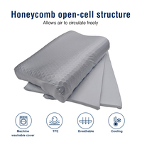 Oreiller en nid d'abeille TPE personnalisable et détachable, hauteur réglable, housse intérieure séparée pour couche TPE, oreiller rafraîchissant pour le sommeil