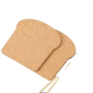2024 Factory Price Toasted bread shaped wooden cork coaster Cork liner suitable for hot pans