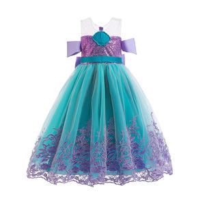 Summer Girls <b>Mermaid</b> <b>Kids</b> Holiday <b>Costume</b> Long Birthday Party Princess Ariel Dress <b>Costumes</b> Stock - Product Image 2