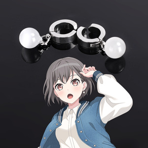 Pendientes de clip de cosplay de The Main Saint Takamatsu con piedra ojo de gato, BanG Dream Shiina Riki Yoshinai <span class=keywords><strong>Mygo</strong></span> - Product Image 1