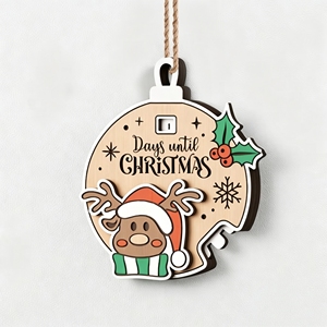 Ornamenti Natalizi Conto alla Rovescia in Legno, Calendario dell'Avvento con Decorazioni Pendenti <span class=keywords><strong>per</strong></span> Casa - Product Image 4
