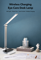 Lampe de bureau LED en aluminium 7W avec bras articulé, 3 niveaux de luminosité, 5 modes de couleur pour le bureau et l'étude