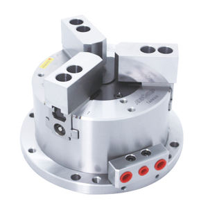 Mandrin hydraulique pneumatique à 3 mâchoires en acier de haute qualité OEM pour tour et centre d'usinage - Product Image 1