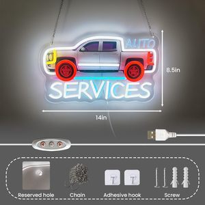 Auto Services Letreros Neon LED indoor hanging ambient light shop <b>sign</b> wall decoration light entrance indicator light Customized - Product Image 2