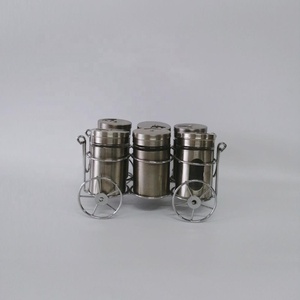 Cuisine De Stockage En Acier Inoxydable Verre Récipient À Épices Ensemble Condiment Cruet avec <span class=keywords><strong>lot</strong></span> de <span class=keywords><strong>6</strong></span> - Product Image 3