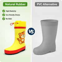 Bottes de pluie pour enfants avec col à cordon, imperméables, antidérapantes, en caoutchouc naturel, pour tout-petits, pour jouer dans les fossés du jardin