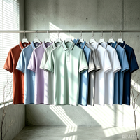 Polo à manches courtes pour homme en ammoniac liquide 210G, vente en gros, logo personnalisé, 52,3% coton, 33,6% polyester, 14,1% modal