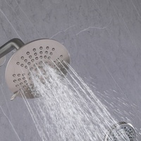 Mitigeur de douche de salle de bain de luxe en laiton nickel brossé 2 voies, eau chaude et froide, avec pommeau de douche effet pluie, ensemble de douche encastré
