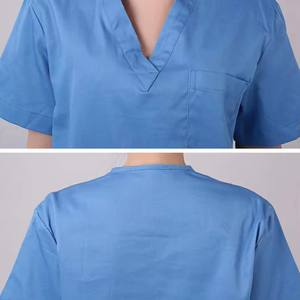 Produttore di uniformi ospedaliere cura scrub set da uomo divise da allattamento in cotone blu - Product Image 6