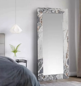 Miroir sur pied rectangulaire personnalisé avec <span class=keywords><strong>cadre</strong></span> en pierre massif, miroir mural pour décoration intérieure - Product Image 3