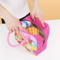 Sac à déjeuner isotherme en tissu Oxford avec fermeture éclair, motif animaux de dessin animé, pour écoliers et employés de bureau