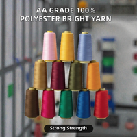 AA Grade 100% Polyester Spun Yarn Dyed Bright for Knitting with High Tenacity Eco-Friendly & Recyclable Core Spun Yarn