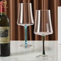 Verres à vin colorés soufflés à la main, verres à vin rouge à long pied, verres à champagne 630 ml, verrerie à pied pour dégustation, fête, cadeaux