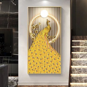 Dipinto in Porcellana con Cristalli Dorati, Arte Astratta Creativa per Decorazione Soggiorno, Decorazione Murale Artistica per Casa, Vendita all'Ingrosso Echo - Product Image 4
