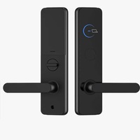 Serrure de porte intelligente pour hôtel TTLock TTHotel en alliage d'aluminium pour porte en bois, avec carte RFID, code et clé physique