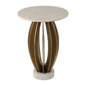 Tavolino Laterale con Base Scultorea Aperta e Piano Rotondo, Pezzo d'Accento Moderno per Soggiorno, Arredamento Casa Elegante - Product Image 2