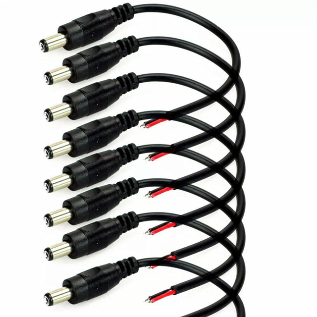 LED Strip 12V DC Power Cable 5.5mmx2.1mm Male Jack Connector Power Extension Copper Wires DC Cable