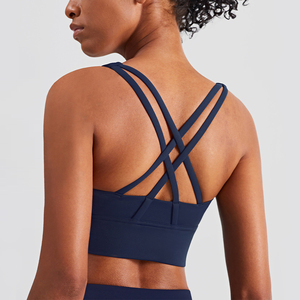 Sous-vêtement croisé sans retenue Tissu de brocart double face Soutien-gorge de sport confortable Push-up Yoga Fitness Soutien-gorge - Product Image 2