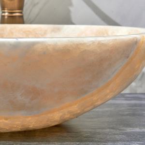 Современный умывальник из натурального мрамора с золотым ониксом - Product Image 5