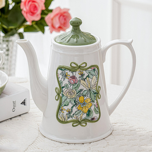 Vintage British Floral Relief Teapot Cup and Saucer <b>Set</b> Porcelain Coffee and <b>Tea</b> <b>Set</b> Women <b>Tea</b> Party <b>Set</b> - Product Image 3