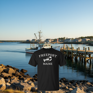 Camiseta Freeport Maine Lobster negra unisex talla adulto - Product Image 3