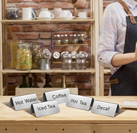 Panneaux de table personnalisés en acier inoxydable |   Panneaux de présentation réutilisables pour café, thé et boissons pour restaurant, buffet, banquet, mariage