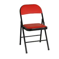 חיצוני זול מודרני משרד כיסא פשוט עמיד סלון כיסא מרופד מושב כרית מתכת מתקפל כיסאות