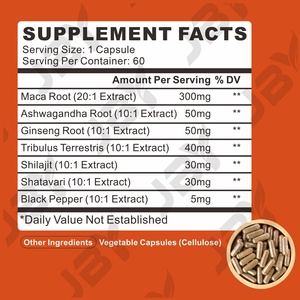 JBY ODM OEM Complément alimentaire pour hommes Extrait de capsules de Maca Complément alimentaire pour hommes et femmes Capsules de racine de Maca <span class=keywords><strong>noire</strong></span> biologique 300 mg - Product Image 6