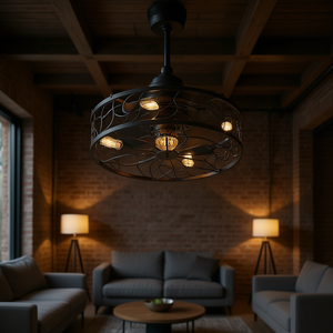 Ventilador de Techo Vintage con Luz, 18 Pulgadas, Motor DC, Control Remoto, Estilo Industrial para Sala de Estar - Product Image 2